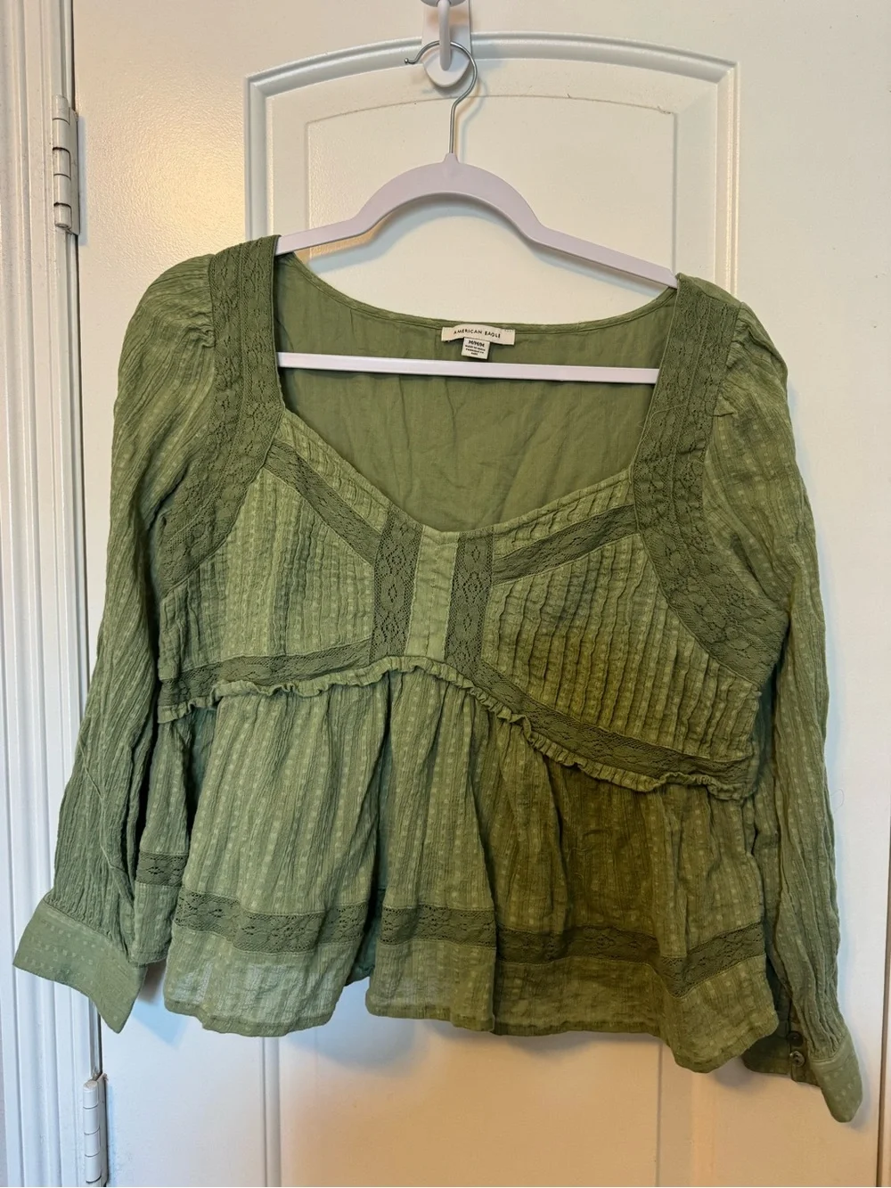 American Eagle Outfitters Olive Green Blouse
